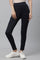Navy Blue Solid Skinny Fit Tights With Elasticated Waist