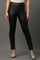 Black Solid Slim Fit Pants With Side Zip
