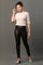 Black Solid Slim Fit Pants With Side Zip