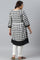 Black Checker Dobby Plus Size kurta With Belt