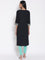 Black Printed LIVA Kurta & Tights