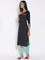 Black Printed LIVA Kurta & Tights