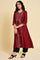 Red Mock Layer Printed kurta