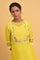 Yellow Embroidered Shantun Festive kurta