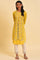 Yellow Glitter Printed kurta