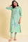 Light Green Glitter Printed Straight kurta