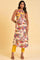 Yellow Scarf Patterned Printed kurta