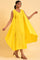 Yellow Fashionable Sleeveless Draped Dress