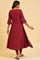 Maroon Mock Layered kurta In Moss Buti