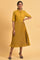 Mustard Yellow Pleated Dress