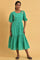 Green Schiffli Embroidered Dress