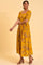 Yellow Pleated Long Summer Maxi Dress