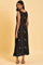 Black Sleeveless A-line Long Dress