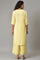 Yellow Embroidered Plus Size Summer kurta With Pleats On Yoke