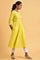 Yellow Cotton Flared Summer Dress