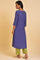 Purple Straight kurta With Embroidered Yoke