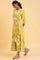 Yellow Printed Angrakha Jumpsuit