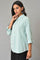 Light Blue Western Button-Down Top