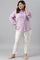 Light Purple Shirt Collar Plus Size Top
