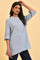 Blue Solid Cotton Casual Top