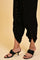 Black Dhoti Pants With Metal Hanging Trim