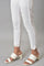 White Slim Pants With Lace Detail