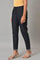 Black Plus Size Slim Pants With Embroidery