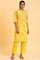 Yellow Floral Print kurta & Straight Pants Co-Ord Set