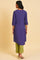 Purple Embroidered Straight kurta