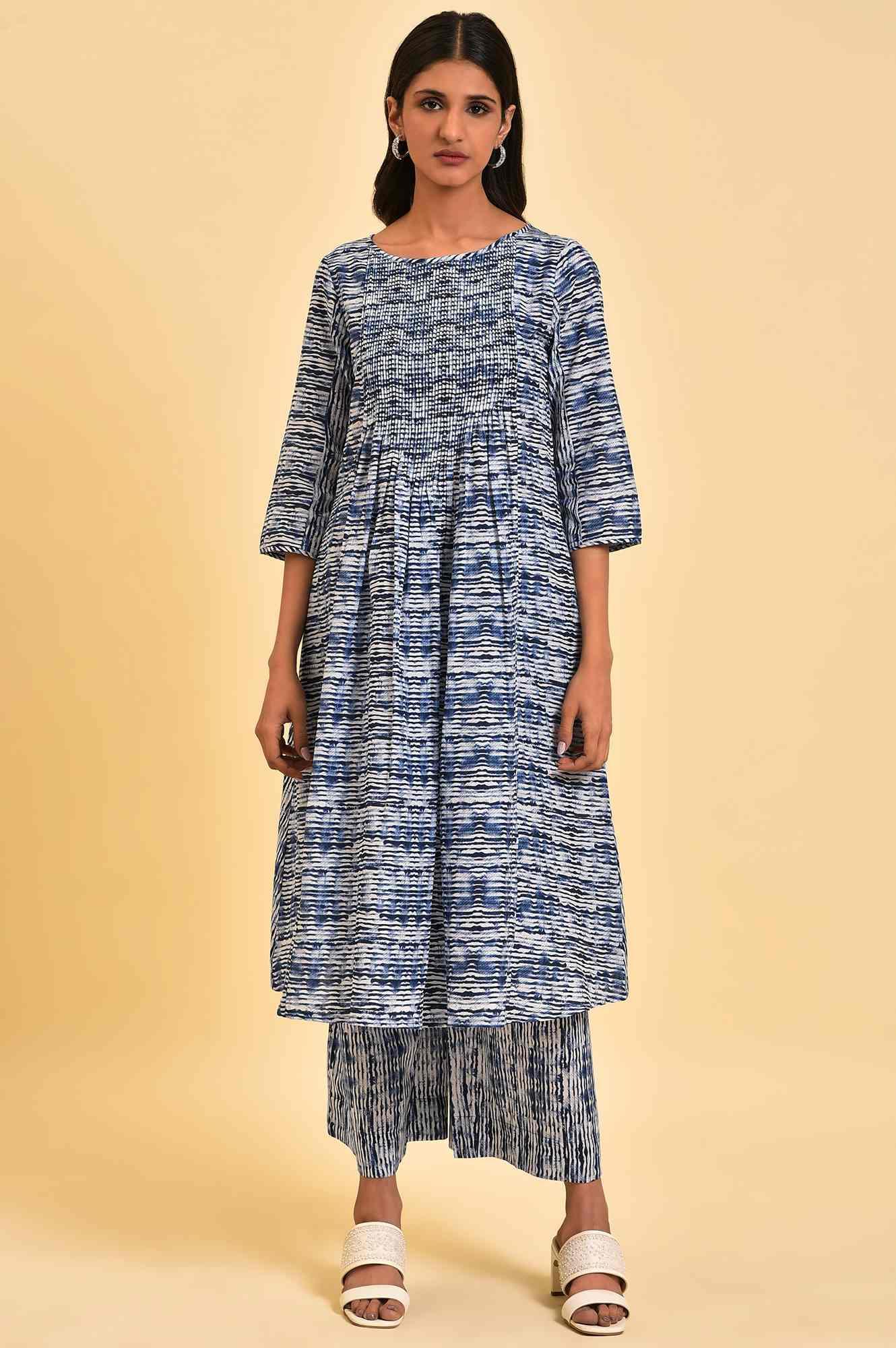 Blue Printed Contemporary Co-Ord Set