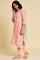 Peach Glitter Printed kurta Set