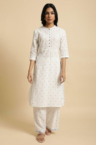 White Printed Summer kurta Co-Ord Set