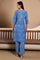 Blue Polka Dot Printed Pure Cotton Straight Kurta and Pants Co-ord Set