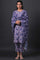 Blue Floral Printed kurta With Slim Pants And Kota Dupatta