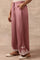 Pink Parallel Pants With Dori Embroidery At Hem