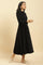 Black Knitted Circular Flared Winter Dress