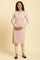 Lotus Pink Embroidered Winter Kurta