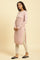 Pink Embroidered Winter Kurta And Tights Set