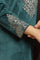 Blue Embroidered Velvet Winter Kurta, Pants And Shawl Set