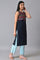 Blue Straight Sleeveless Kurta