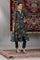 Black Floral Printed Kota Panelled Kurta, Pants and Dupatta Set