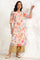 Cream Digital Foil Floral Printed Sequined Kota Straight Kurta