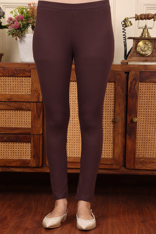 Dark Brown Knitted Cotton Lycra Tights