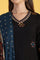 Black Printed Metallic Embroidery Straight Kurta & Sharara with Dupatta Set
