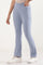 Blue Solid Flared Pants With Elasticated Waist