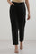 Black Solid Rayon Trousers