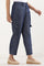 Blue Solid Straight Fit Lyocell Pants With Six Pockets