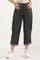 Black Solid Straight Fit Lyocell Pants With Elasticated Waist