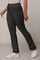 Black Solid Flared Cotton Pants