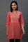 Burnt Coral Zari Embroidered Short Kurti